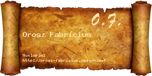 Orosz Fabrícius névjegykártya