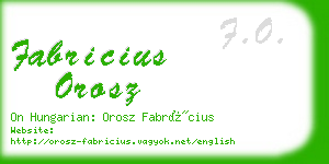 fabricius orosz business card